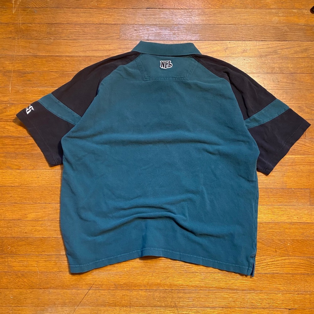 NFL Philadelphia Eagles Polo Shirt Mens XL 2000s Green Black Embroidered Logo - Picture 7 of 7